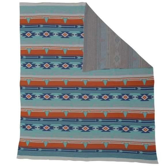 New 100% Cotton Tribal Aztec Boho Western Throw Blanket - Picture 2 of 3